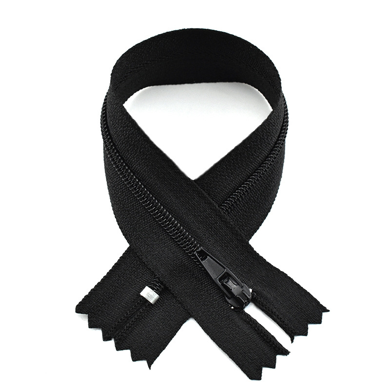 factory in stock whosales no.3 nylon zipper white black color for garment accessories 