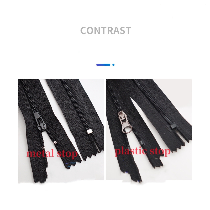 factory in stock whosales no.3 nylon zipper white black color for garment accessories 