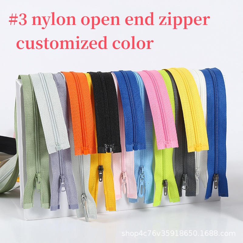 competitive price of no.3 nylon open end zipper customized color 