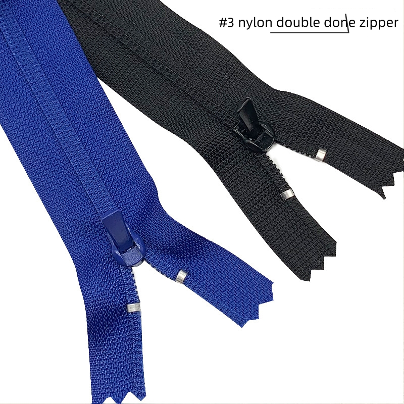 factory customized good quality no.3 nylon double bone zipper 