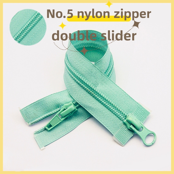 Double slider with  zipper  Factory Custom Different Colors Length 