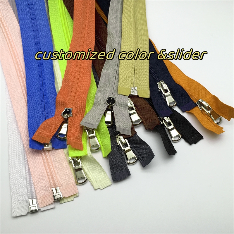 Double slider with  zipper  Factory Custom Different Colors Length 