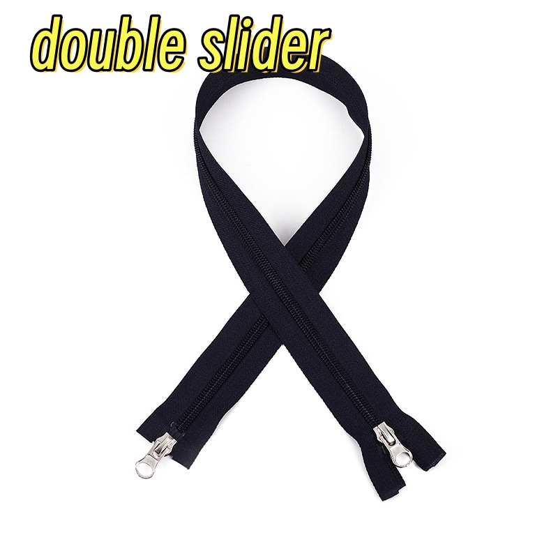 Double slider with  zipper  Factory Custom Different Colors Length 