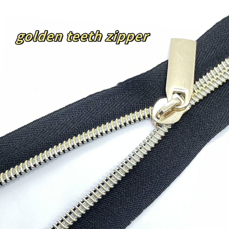 factory Wholesale excellent trendy promotional products  golden teeth nylon zipper for bags