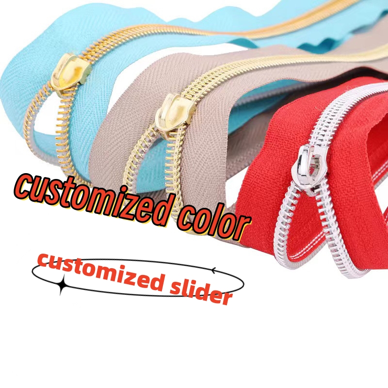 factory Wholesale excellent trendy promotional products  golden teeth nylon zipper for bags