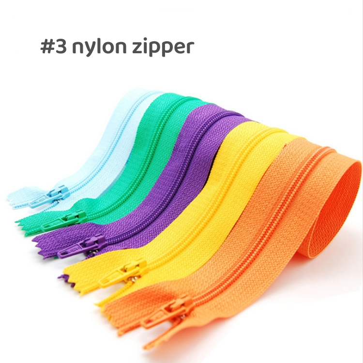 Factory Wholesale high quality no.3  nylon zipper closed end zipper 