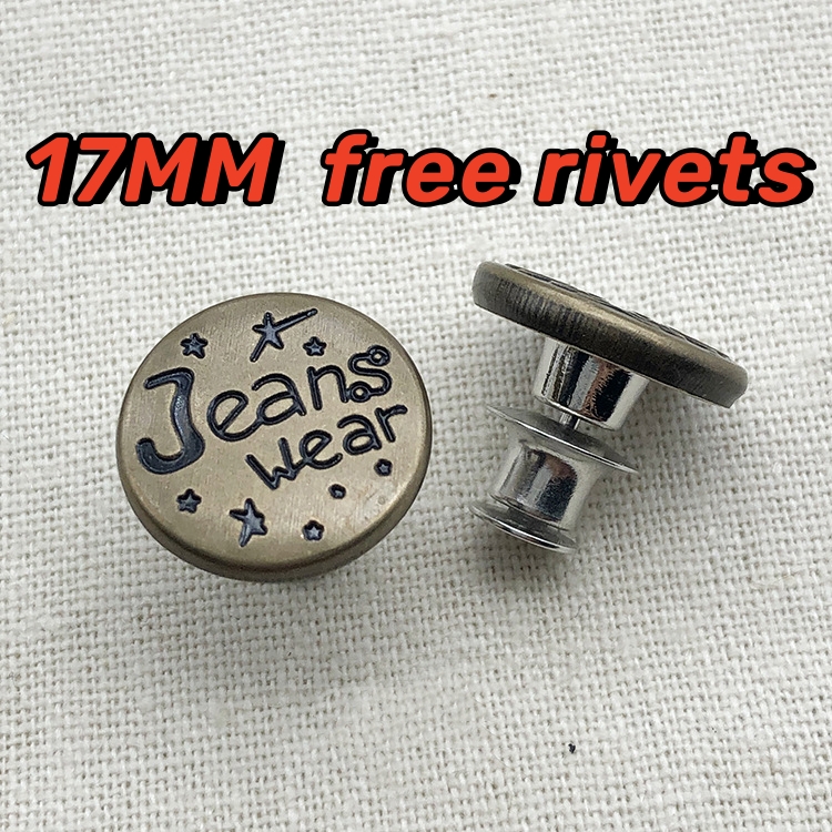 17MM button free rivets  Cheap price custom jeans button metal jean button for jeans