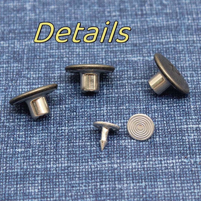 2023 Garment accessories High quality 17mm metal brass button with rivets  button logo Custom Jeans button for jeans