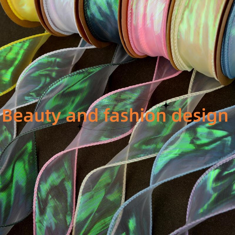 Made in china  New Colorful Fishtail Yarn  organza Ribbon  DIY Christmas Or  Gift Packing Organza Ribbon