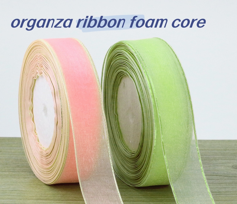 whosale  customized colors  gift packing wrapping golden edge organza ribbon for gift decoration