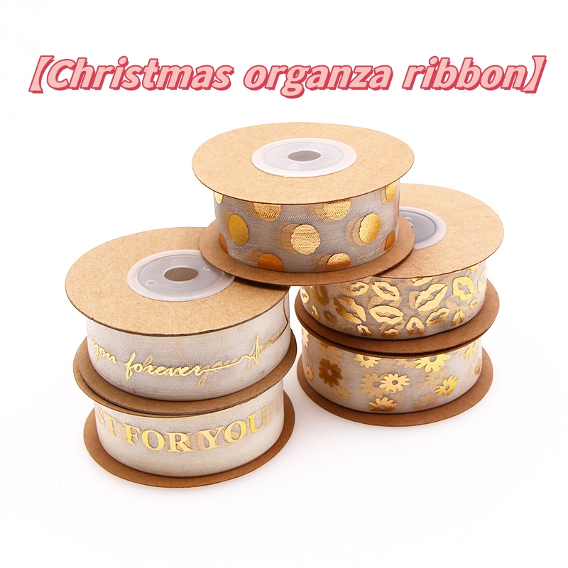 cheap price  Customized Size  fancy Print  organza  Ribbon With Custom Logo for bows or gift wrapping 