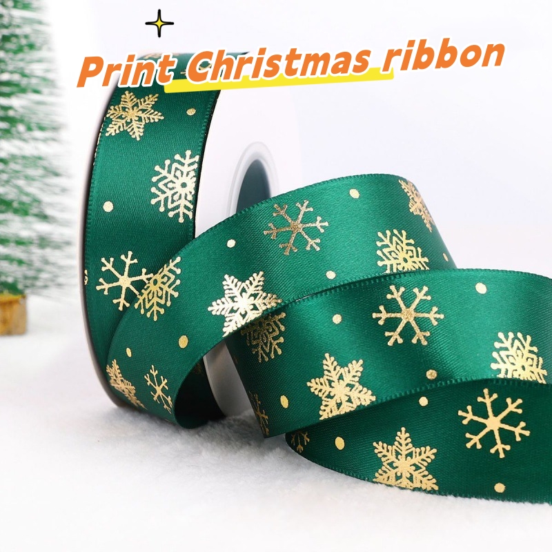 Manufacturer Merry Christmas ribbon New Design Sustainable Print  Ribbon Christmas  Pattern for Holiday Wrapping Webbing Gift Packaging Ribbon