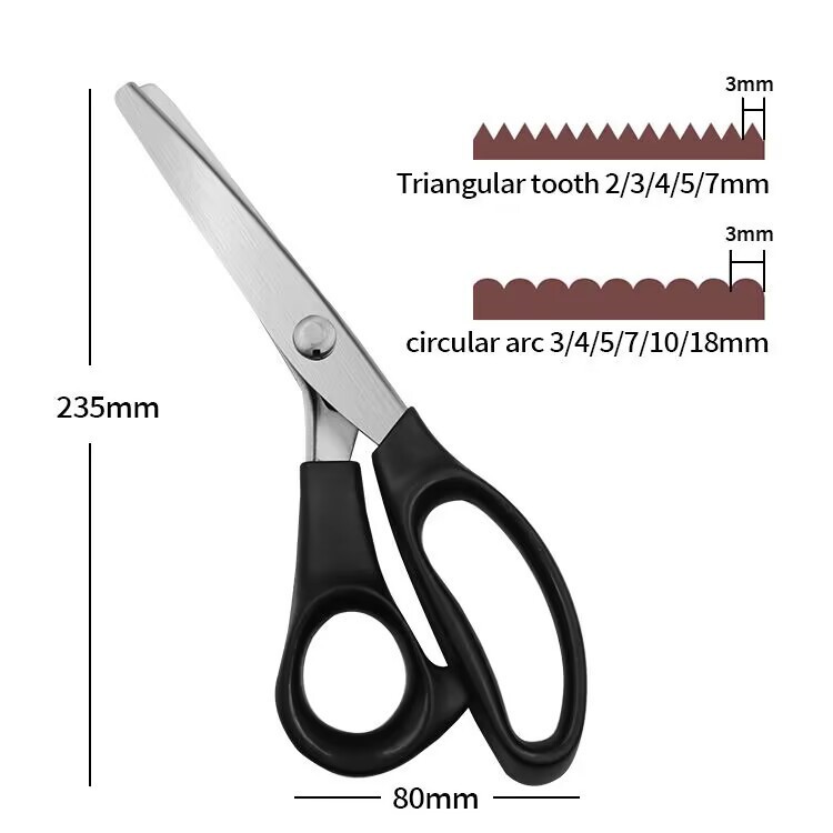 2023 ZigZag Scissors Pinking Shears new lace Tailor Scissors Triangle  for cutting fabric tailor scissors fabric