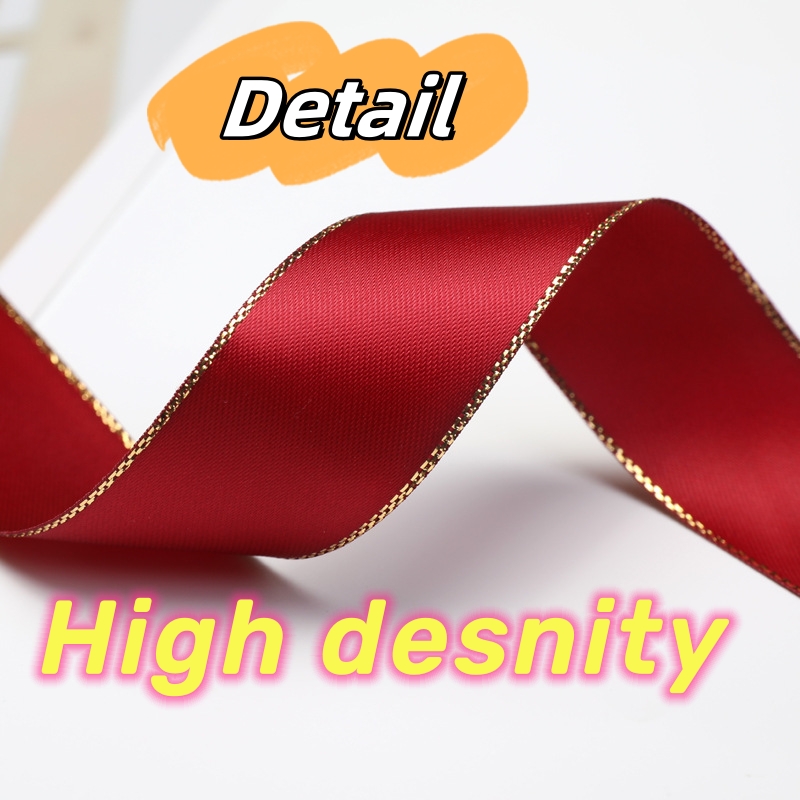 Metallic edge 1-100mm single face double face polyester silk satin ribbon wholesale satin ribbon suppliers roll for packing 