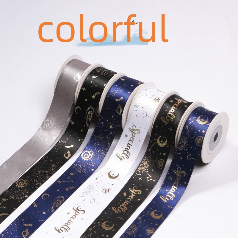 China supplier Custom Personalised Luxury Gift  Brand Name Customized  Hot Stamping Empossed Satin Printed Ribbon