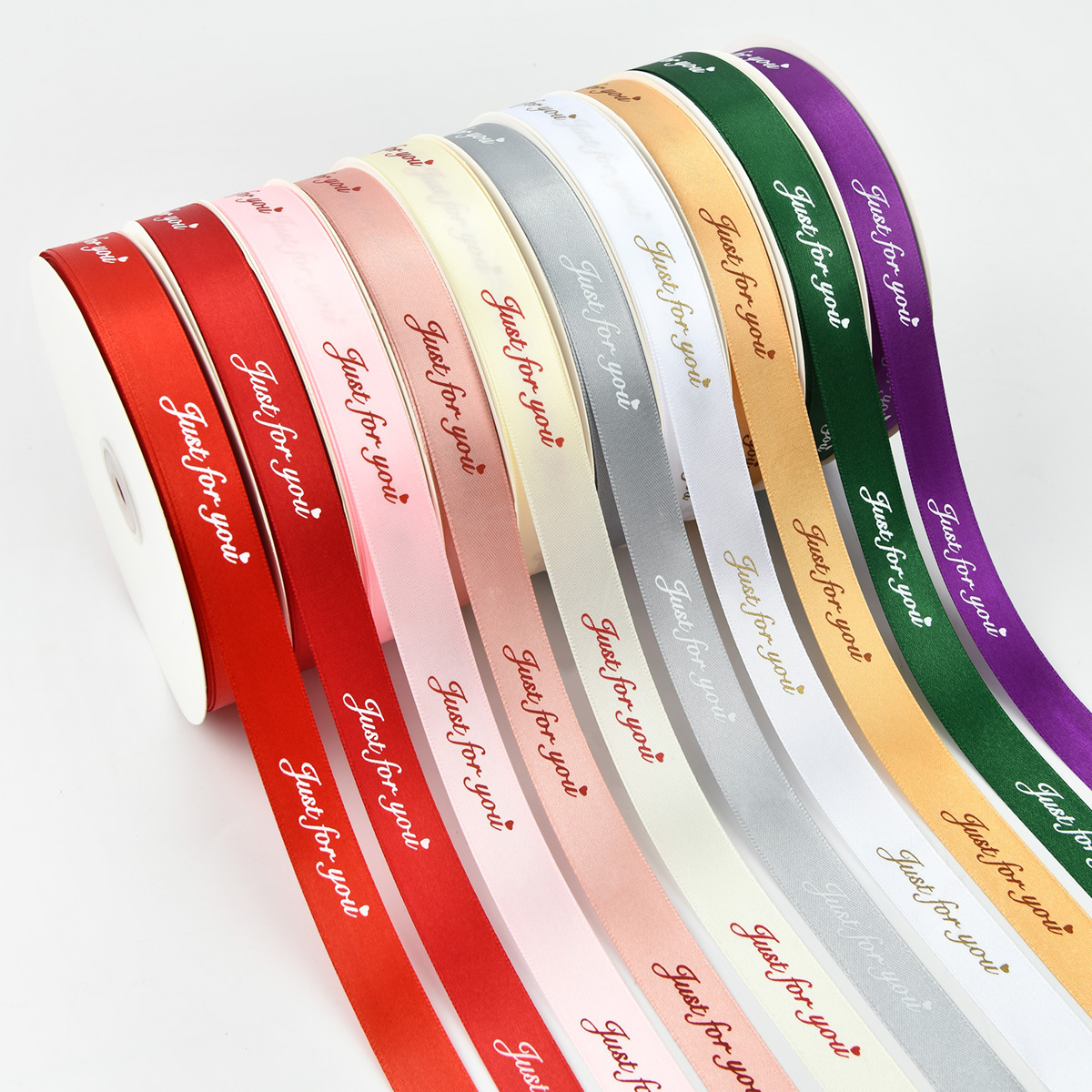 China supplier Custom Personalised Luxury Gift  Brand Name Customized  Hot Stamping Empossed Satin Printed Ribbon