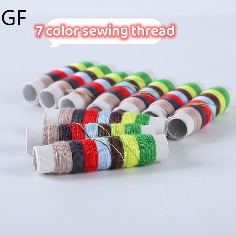 Hot Sales Top Quality 7 Colors Household Small Spool 90 Meters Each Polyester Thread 40S/2 Hand Sewing Thread