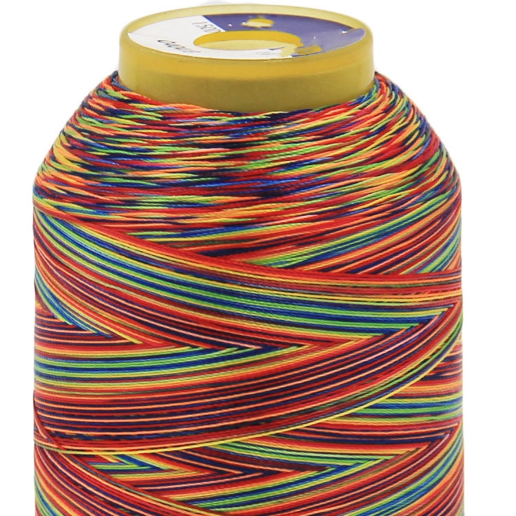 High quality best priceColor fade high strength polyester multicolored sewing thread segment dyeing