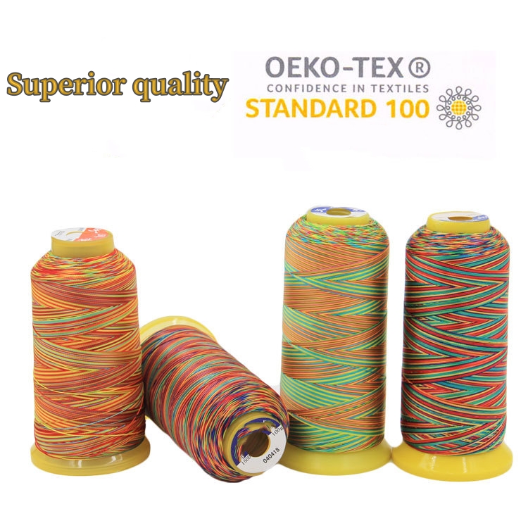 High quality best priceColor fade high strength polyester multicolored sewing thread segment dyeing