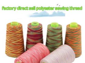 High quality best priceColor fade high strength polyester multicolored sewing thread segment dyeing