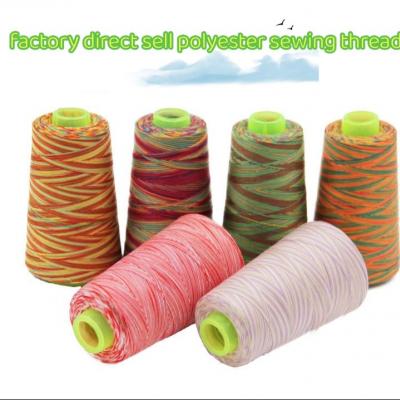 High quality best priceColor fade high strength polyester multicolored sewing thread segment dyeing