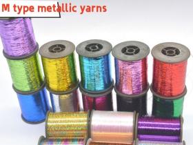 Good Quality Colorful M Type 100% Polyester Metallic Yarn 100g per spool Sewing Thread For Garment Accessories