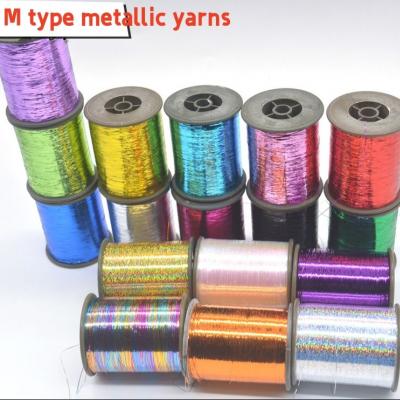 Good Quality Colorful M Type 100% Polyester Metallic Yarn 100g per spool Sewing Thread For Garment Accessories