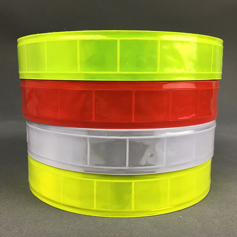 Factory PVC reflective  with bright cold clothes luggage back adhesive sewing reflective strip clothing reflective tape