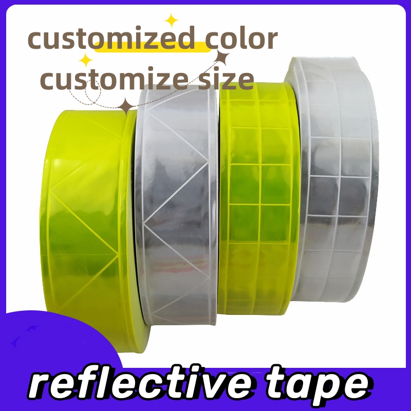 Factory PVC reflective  with bright cold clothes luggage back adhesive sewing reflective strip clothing reflective tape